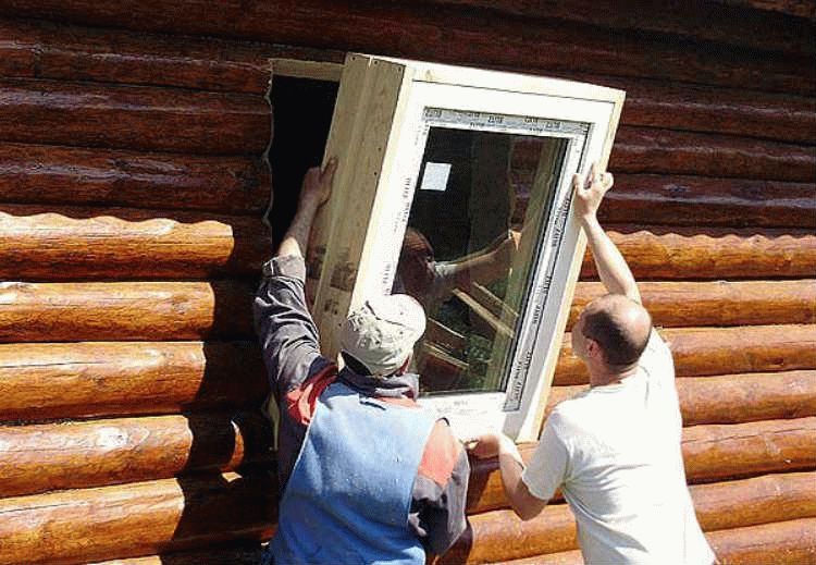 Установка пластиковых окон в деревянном доме с окосячкой